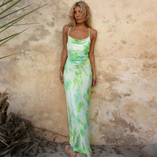 Charger l'image dans la galerie, Dulzura neon satin lace up 2020 summer women bodycon long midi dress sleeveless backless elegant party outfits sexy club clothes
